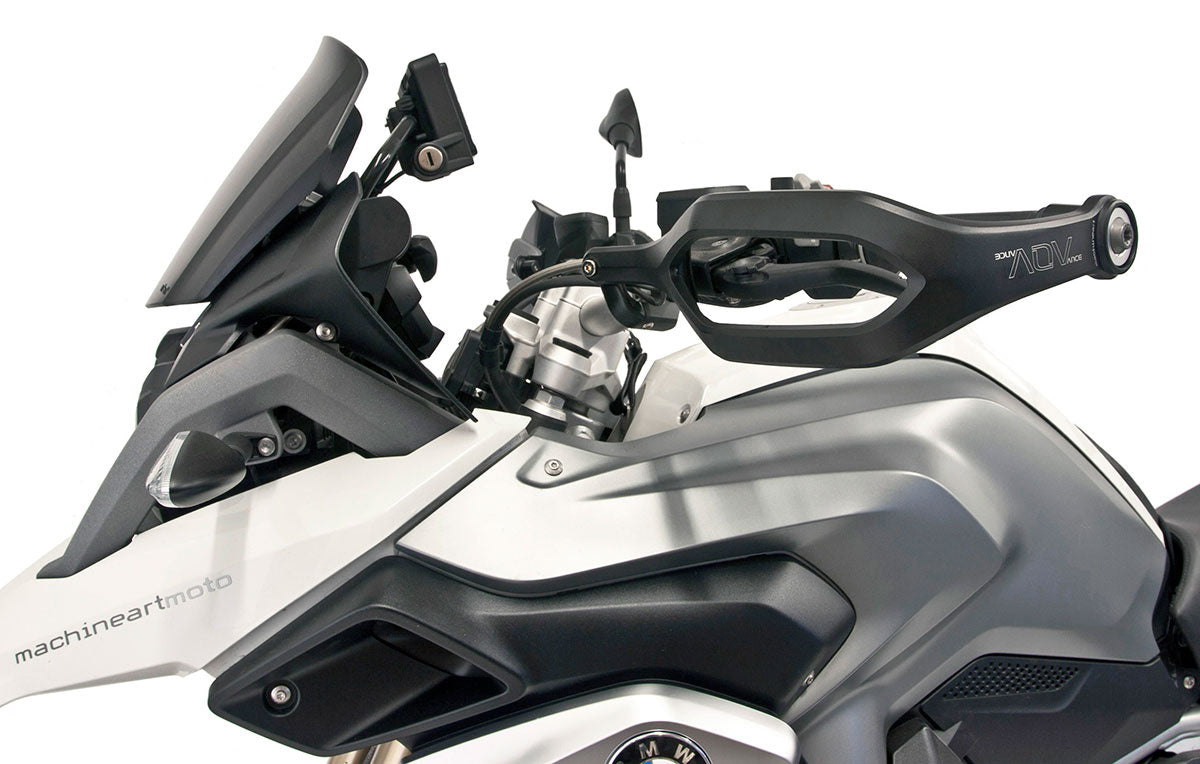 ADVance Guard Multi-functional hand guards on BMW GS- HOT Weather open front setting.